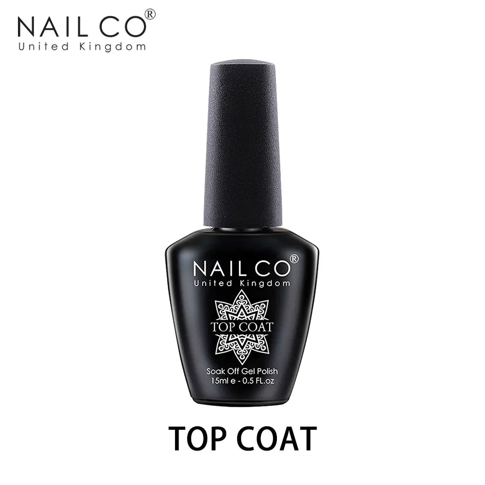 NAILCO 15ml Hema TPO Free No Wipe Top Base Coat Set Art Design Gel Nail Primer Soak Off UV Gel Nail Varnish Nail Remover Gel Kit