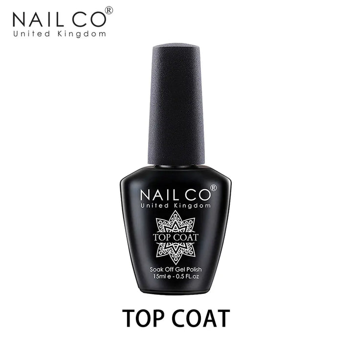NAILCO 15ml Hema TPO Free No Wipe Top Base Coat Set Art Design Gel Nail Primer Soak Off UV Gel Nail Varnish Nail Remover Gel Kit
