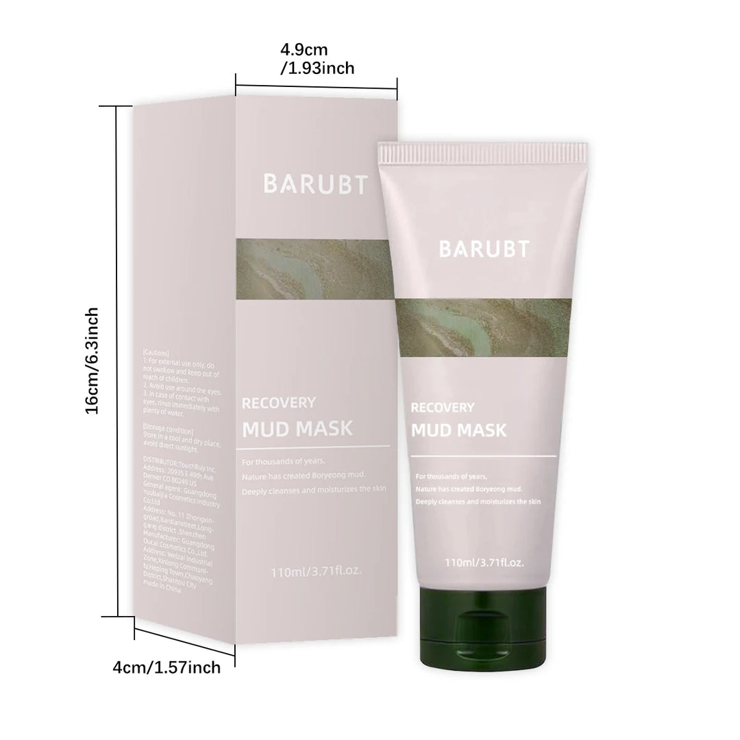 Soothing mud mask mud clay-moisturizing deep pores mild exfoliating cleansing milk face and body mask, including 91.8% natural e
