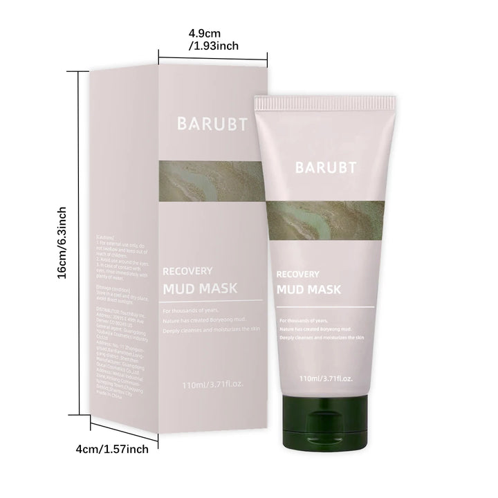 Soothing mud mask mud clay-moisturizing deep pores mild exfoliating cleansing milk face and body mask, including 91.8% natural e