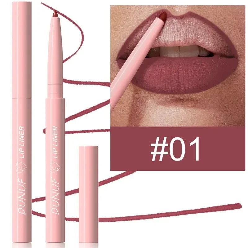 12color Velvet Matte Lip Liner for Easy Coloring Lip Makeup Nude Red Brown Tint Lipliner Soft Smooth Lasting Lipliner Crayon Set