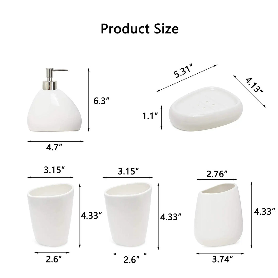 Ceramic Bathroom Accessory Set Luxury Bathroom Vanity Countertop Set Soap Dispenser Toothbrush Holder Soap Dish Bathroom Supply
