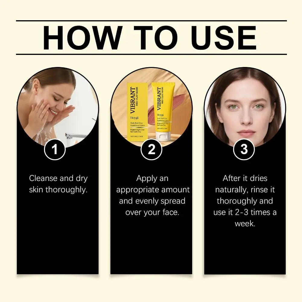 Red Clay Deep Cleansing Mud Mask 50g Deep Pore Cleansing Brightening Reducing Breakouts Oil-control For All Skin Types Skin Care