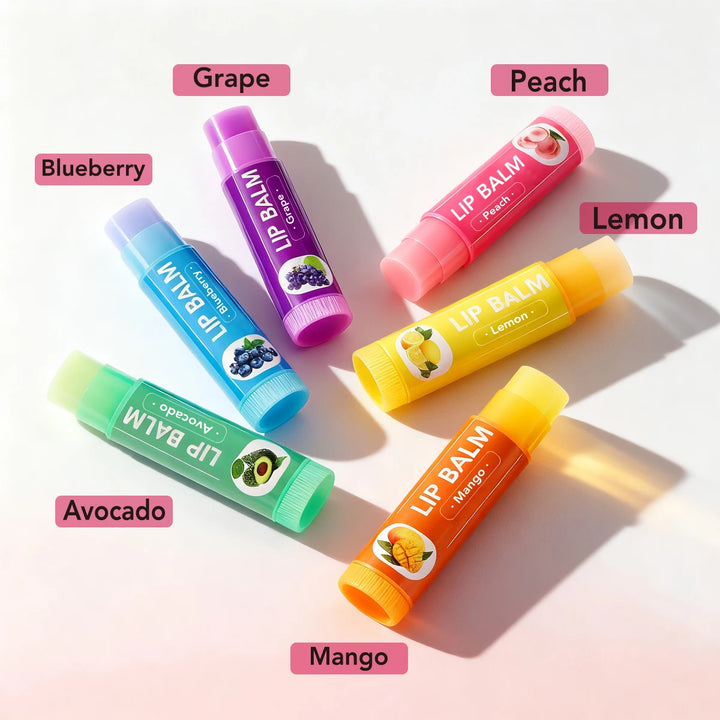6 Pcs Cute Fruit Lip Balm Set, Christmas Birthday Gifts For Girls Friends