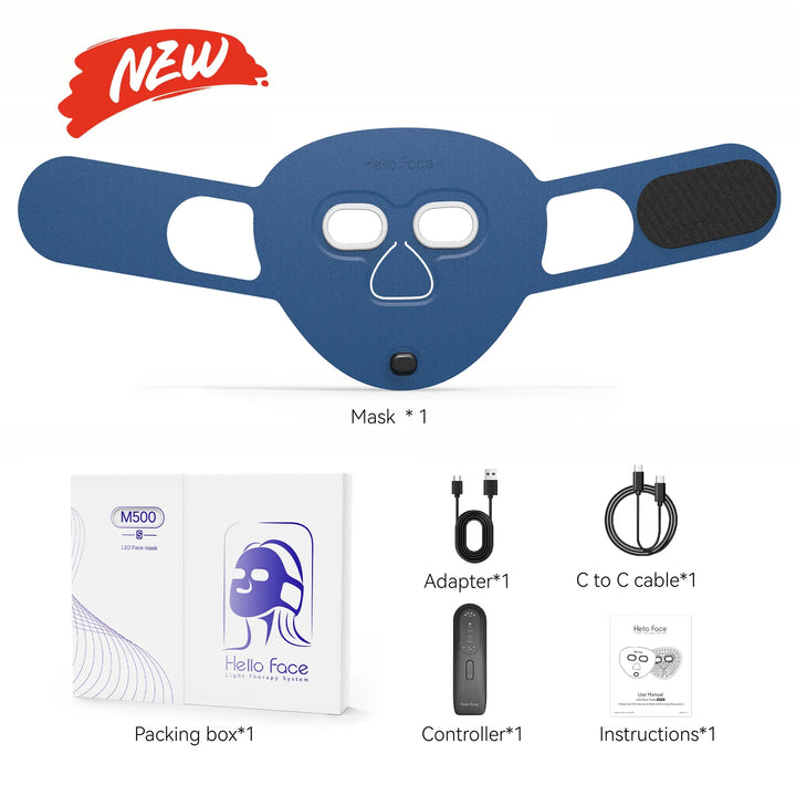 Hello Face 510K Wireless Near-Infrared and Red Light Therapy Facial Mask For Powerful Anti-ageing Professional Ultra-light Mask