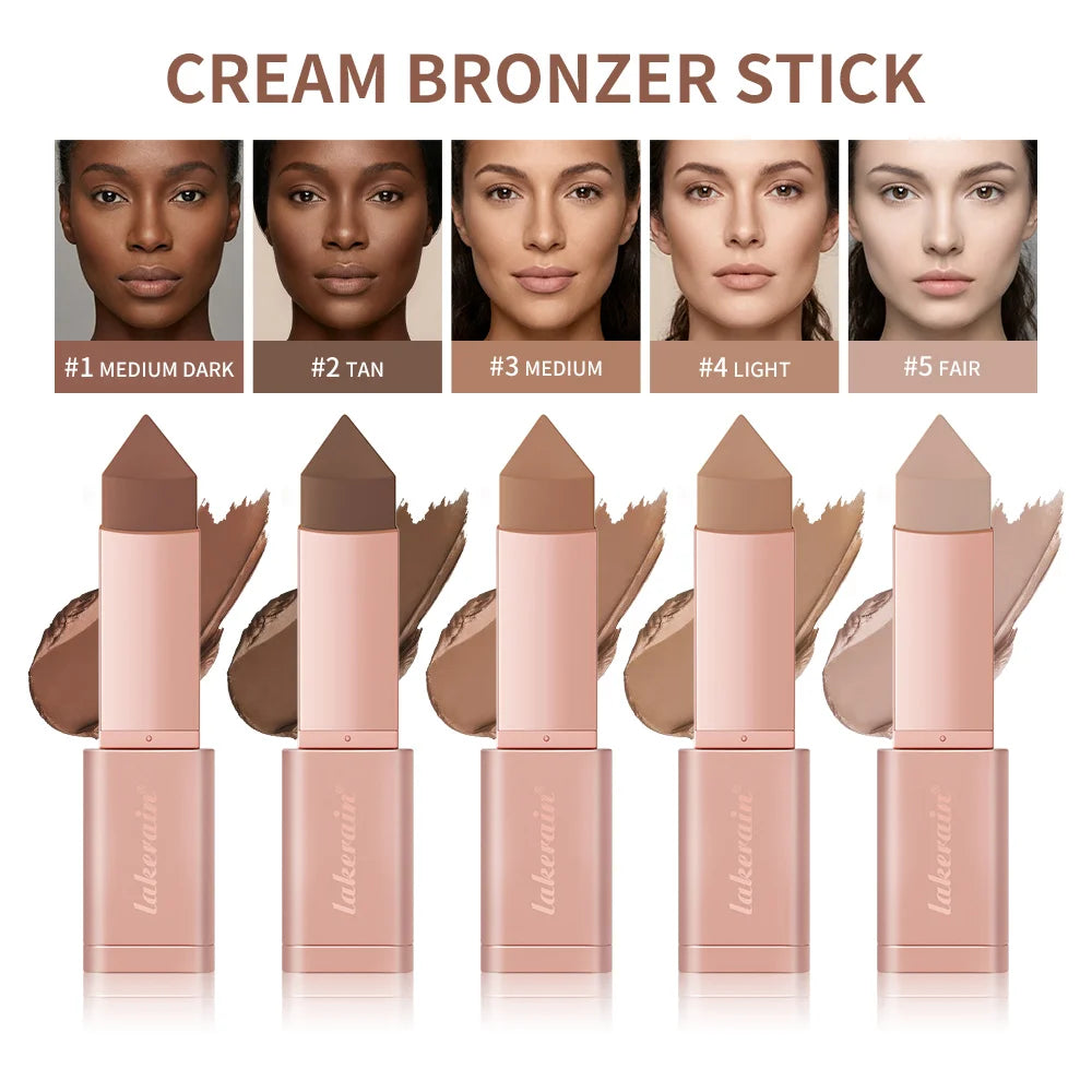 Cream Bronzer Stick and Contour Stick Bronzing Contouring Instant Highlights Dark Circles Face Contour Facial Foundation Makeup