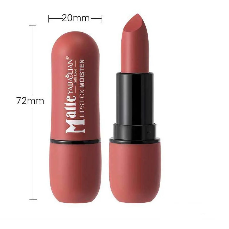 Matte Lipstick Long-Lasting Waterproof Classic High Pigment Velvet Topcoat Lip Cosmetics