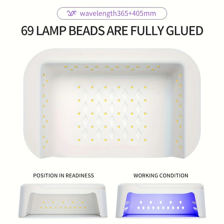[US Plug]XEIJAYI 1pc LED Hand Pillow Light Therapy Lamp UV Glue Dryer, Fast Nail Dryer Nail Polish Curing UV Lamp With 5 Timers