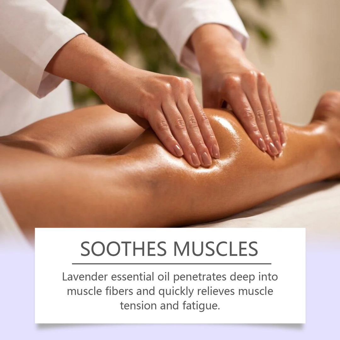 Lavender Essential Oil Moisturizing Body Skin Smoothing Soft Stress Relief Muscle Sore Help Sleep Spa Relaxing Massage Oil