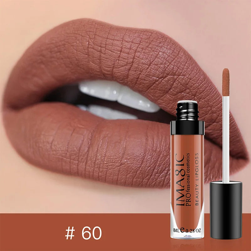IMAGIC Lip Gloss Makeup Long Lasting Waterproof Lipstick Velvet Non-stick Cup 28 Colors Lip Tint Matte Sexy Red Liquid Lip Stick