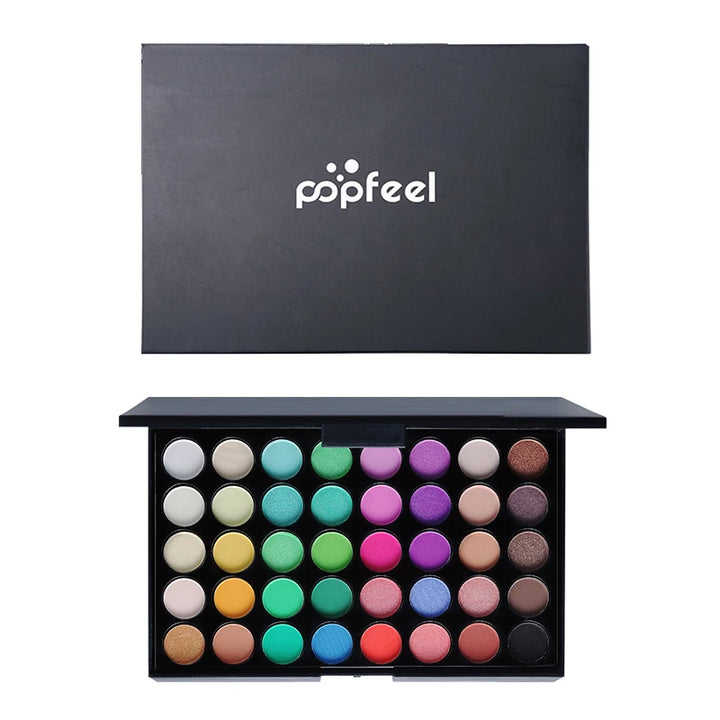 POPFEEL 40 Colors Eyeshadow Palette Long Lasting Easy Makeup Brown Eyeshadow Palette, Pink Eyeshadow Palette