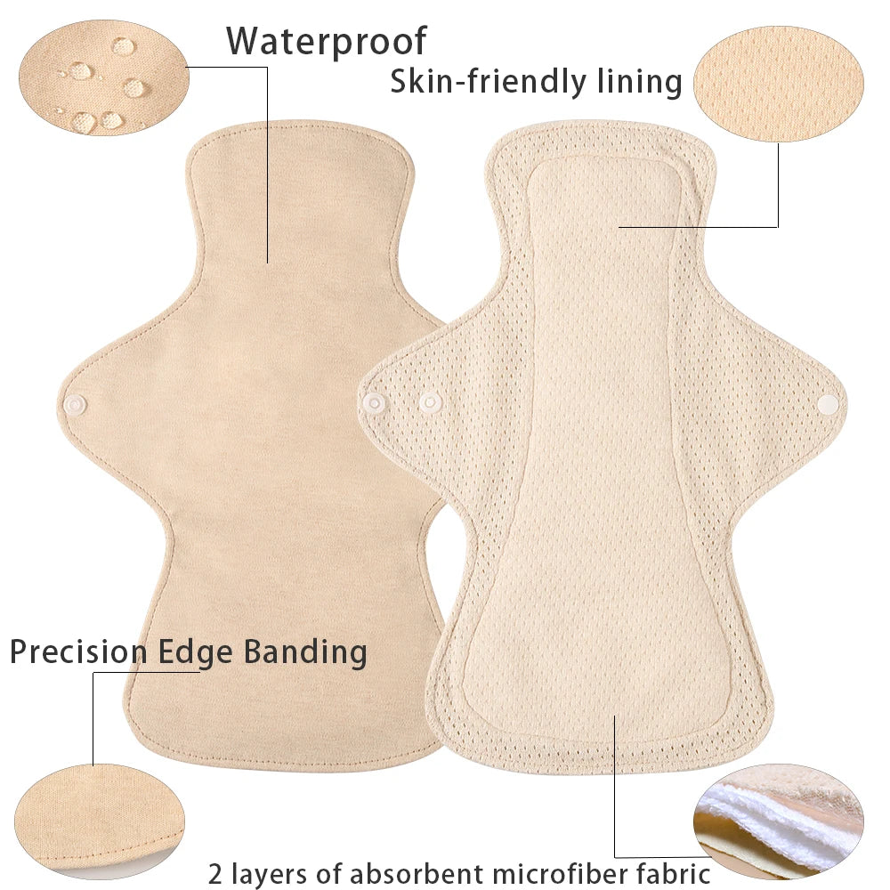 BIAI 1PC Colored Cotton Sanitary Pads Washable Reusable Nursing Pads Highly Absorbent and Breathable Auntie Towel Women Gift