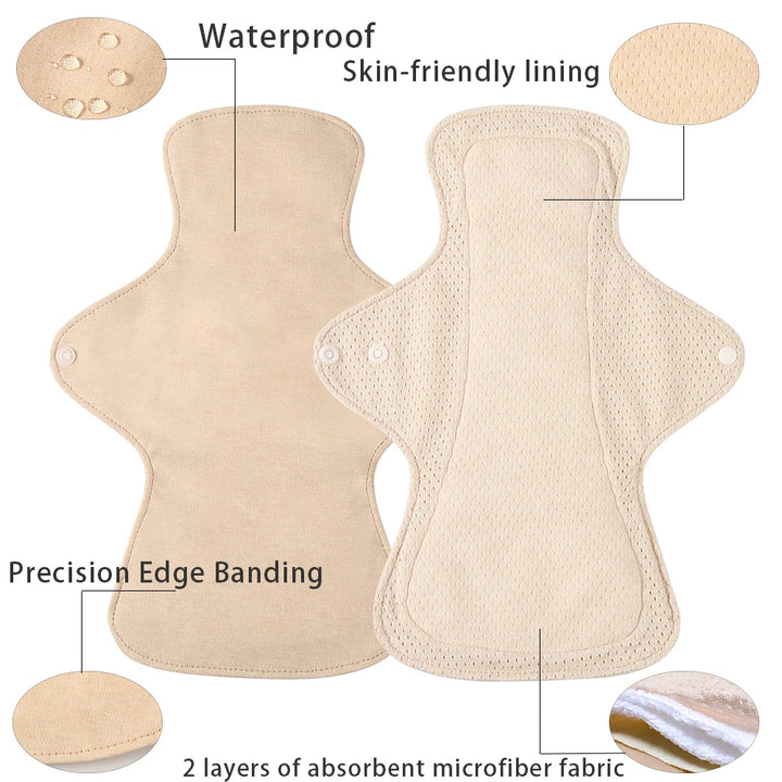 BIAI 1PC Colored Cotton Sanitary Pads Washable Reusable Nursing Pads Highly Absorbent and Breathable Auntie Towel Women Gift