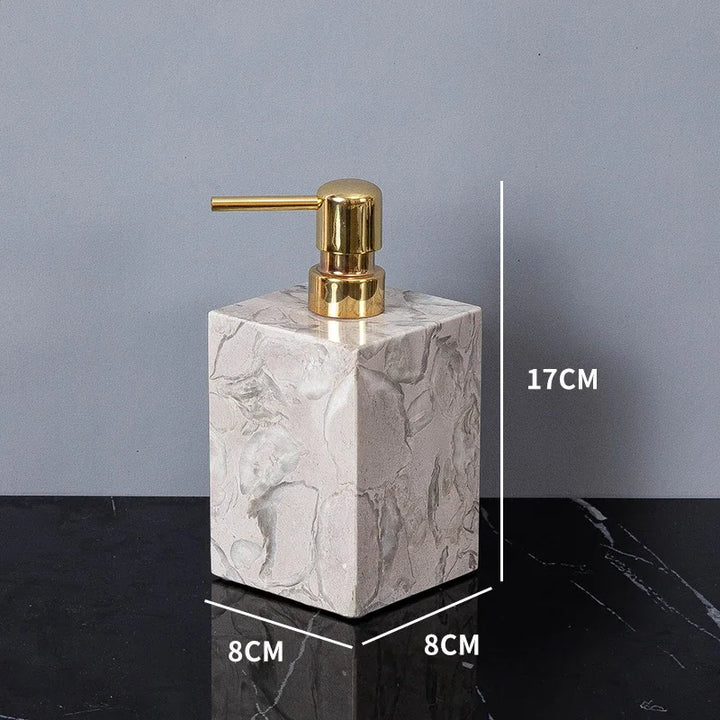 Bathroom Accessories Sets Elegant Natural Marble Liquid Soap Dispenser Toothbrush Holder Cup Soap Dish Cotton Swab Can