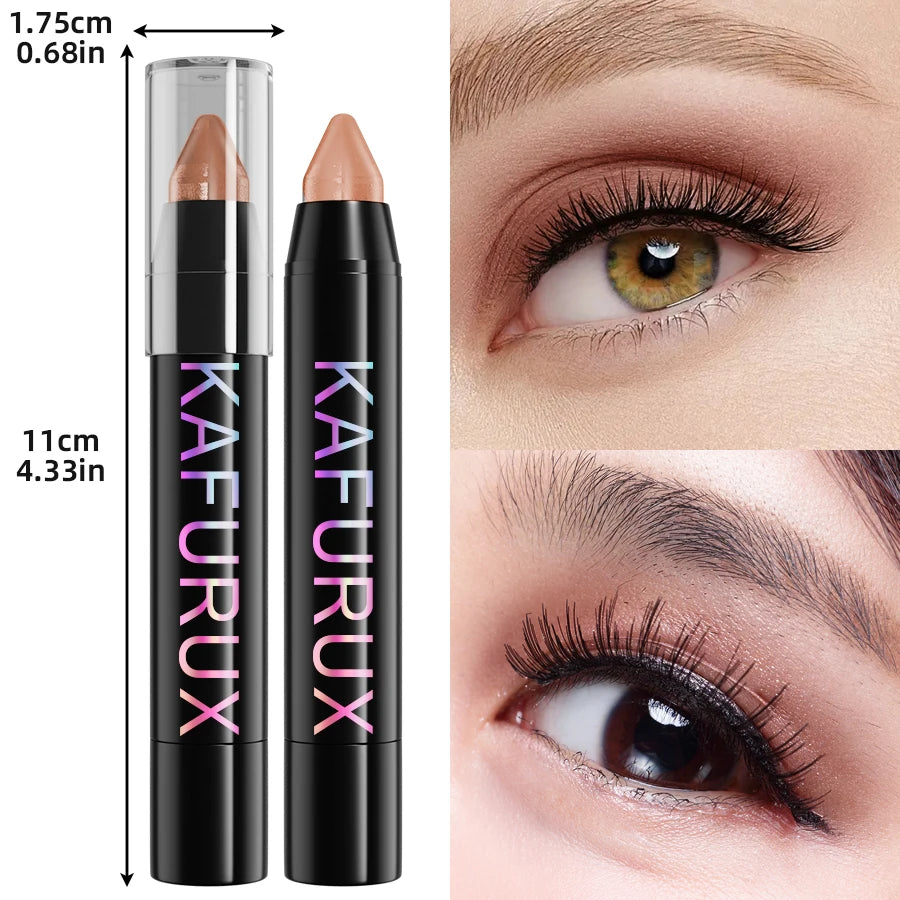 Natural Color Eyeshadow Stick-Highlighter Pen with Pearly Glitter&Matte Finish 1pc Pick Brow Shimmer Eye Shadow Pen Eye Makeup