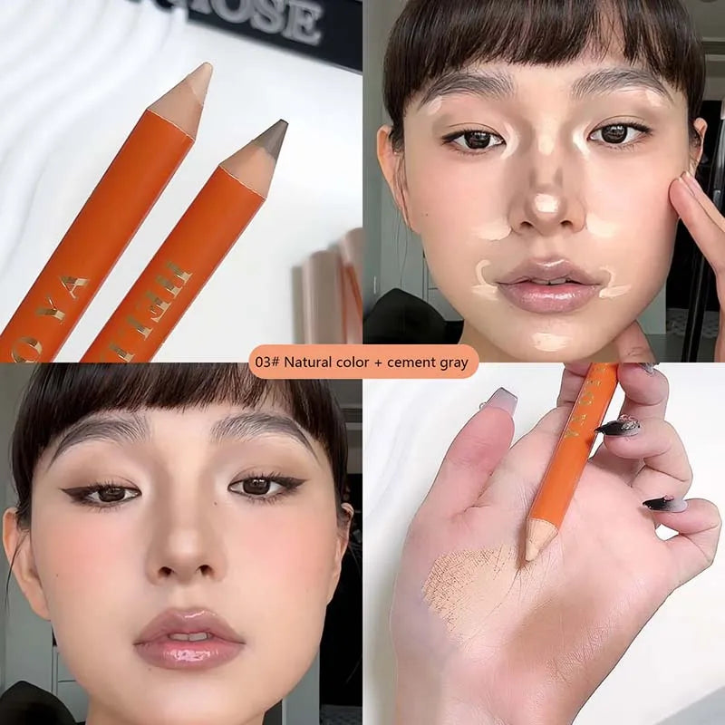 Double-ended Contouring Shading Pen Face Brighten Nose Shadow Profile  Natural Three-dimensional Highlight Stick Korean Makeup