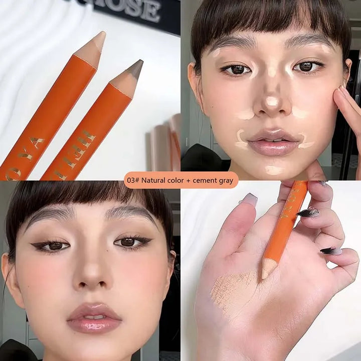 Double-ended Contouring Shading Pen Face Brighten Nose Shadow Profile  Natural Three-dimensional Highlight Stick Korean Makeup