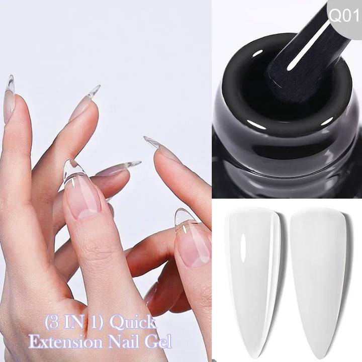LILYCUTE 15ML Quick Extension Gel Nail Polish Nude Milk White Color Finger Prolong Acrylic Crystal Construction Hard Gel Varnish