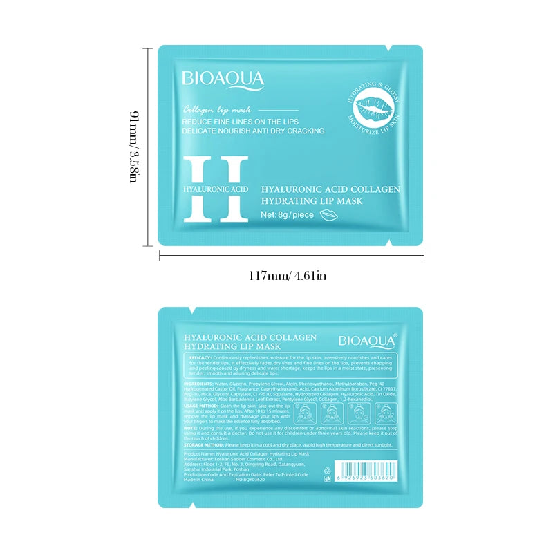 BIOAQUA Hyaluronic Acid Crystal Collagen Lip Mask Moisturizing Plump Lips Gel Masks Hydrating Lip Plumper Lips Skin Care