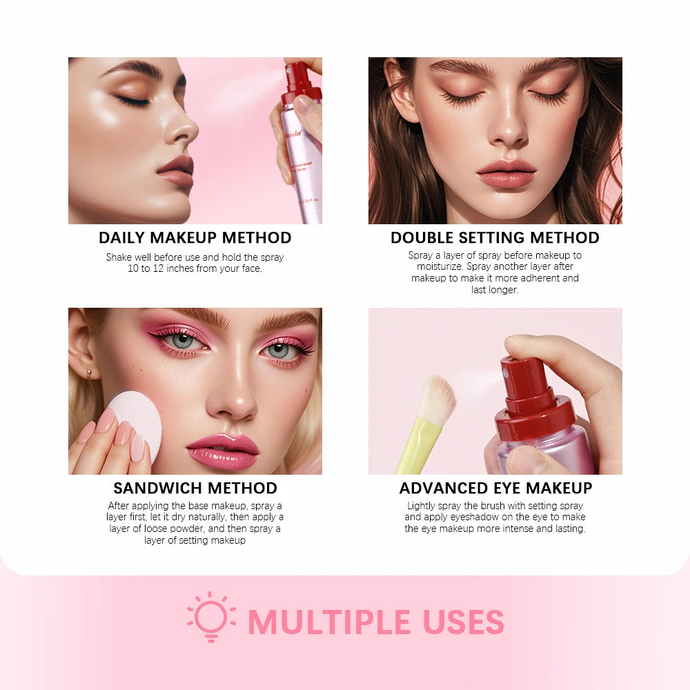 Waterproof Mattifying Setting Spray Glossy Matte Base Makeup Control Oil Non-Sticky Waterproof Make-up Fixer Spray For All Skin