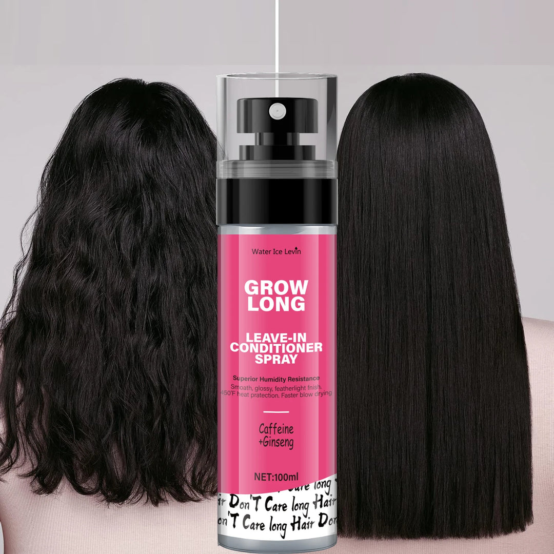 Leave-In Conditioner Spray and Softener, Long Biotin - Anti-Frizz Deep Conditioner for Split Ends and Fracture - Vitamin E, Caffeine and Ginseng, Suitable for Curly Hair, Dry and Damaged Hair