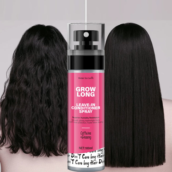 Leave-In Conditioner Spray and Softener, Long Biotin - Anti-Frizz Deep Conditioner for Split Ends and Fracture - Vitamin E, Caffeine and Ginseng, Suitable for Curly Hair, Dry and Damaged Hair