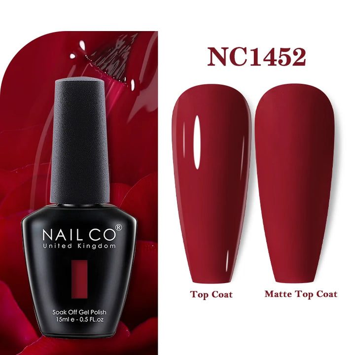 NAILCO 131Colors Vernis Semi Permanent UV Varnish Gel Nail Polish Nails Art Gel Manicure TOP BASE Varnish Hybrid