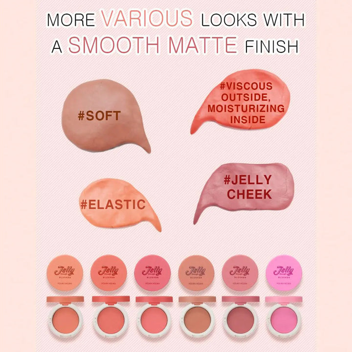 HOLIKA HOLIKA Jelly Dough Blusher,Gel Texture,Hydrating&Non-Sticky,Smooth&Blendable,Natural&Sheer Finish,K-Beauty,Korean Makeup