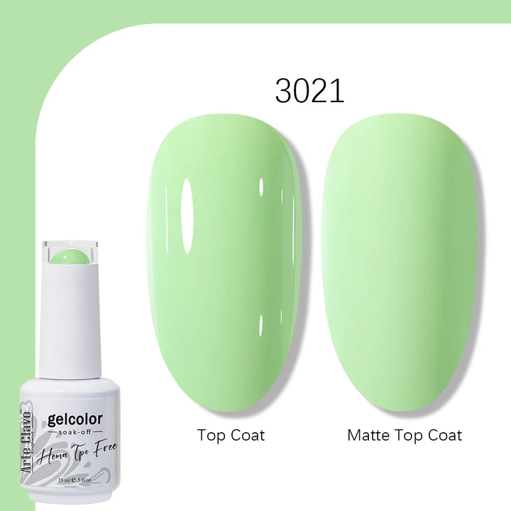 Arte Clavo Solid Color Gel Nail Polish 15ml Soak Off UV LED Gel Semi-Permanent Glitter Polish For Manicure Nail Art Salon Gel