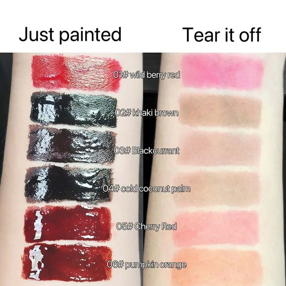 LUCKGO Peelable Lip Stain Matte Korean Waterproof Tear Off Lip Gloss Sweat Resistant Long Lasting Non Transfer Lip Tint Makeup