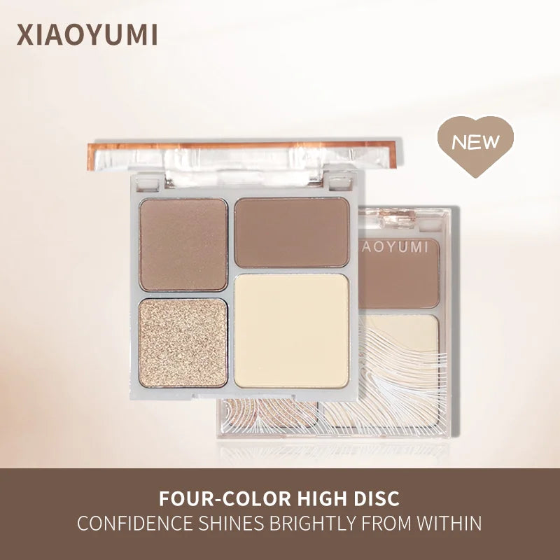 XIAOYUMI The four-color highlighter contour palette is matte and long-lasting, brightening three-dimensional contours