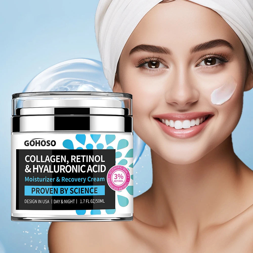 ENVISHA Skin Care Collagen Retinol Hyaluronic Acid Face Cream Firming Whitening Anti-Aging Wrinkle Moisturizing Hydrating