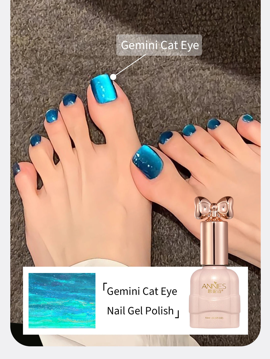 10ml Ocean Blue Cat Magnetic Gel Nail Polish Shinning Jelly Transparent Sea Blue Color Gel Nail Art Varnish Manicure