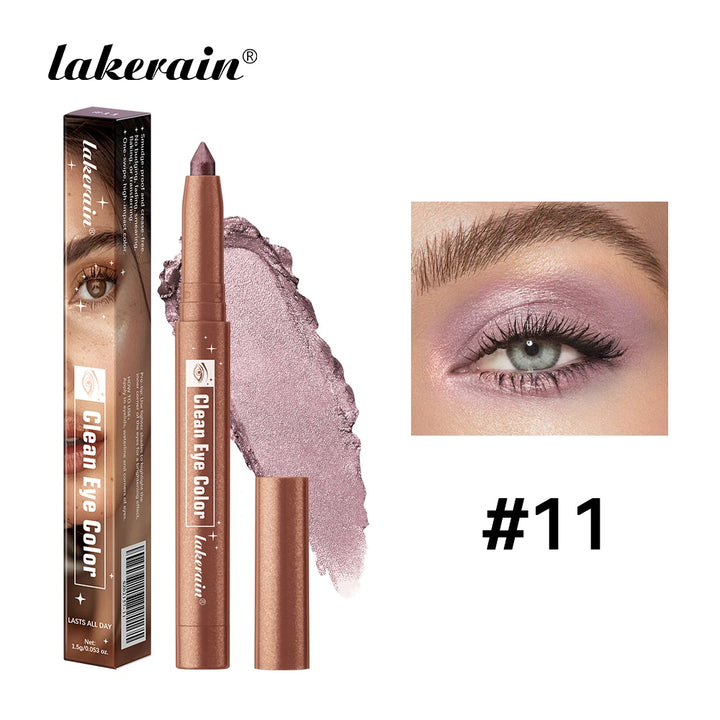 12Colors Metallic Eyeshadow Pencil Glitter Silkworm Liner Pen Highlighter Long Lasting Gold Blue Cream Eye Shadow Stick Makeup