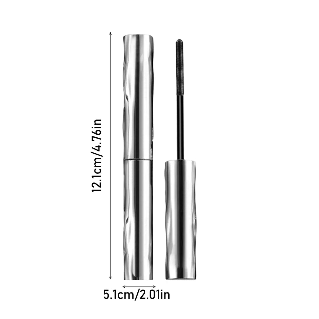 Waterproof Metallic Tube Mascara Black Silk Fiber Long Curling Non-Clumping Eyelash Extensions Spiral Makeup for Eyes