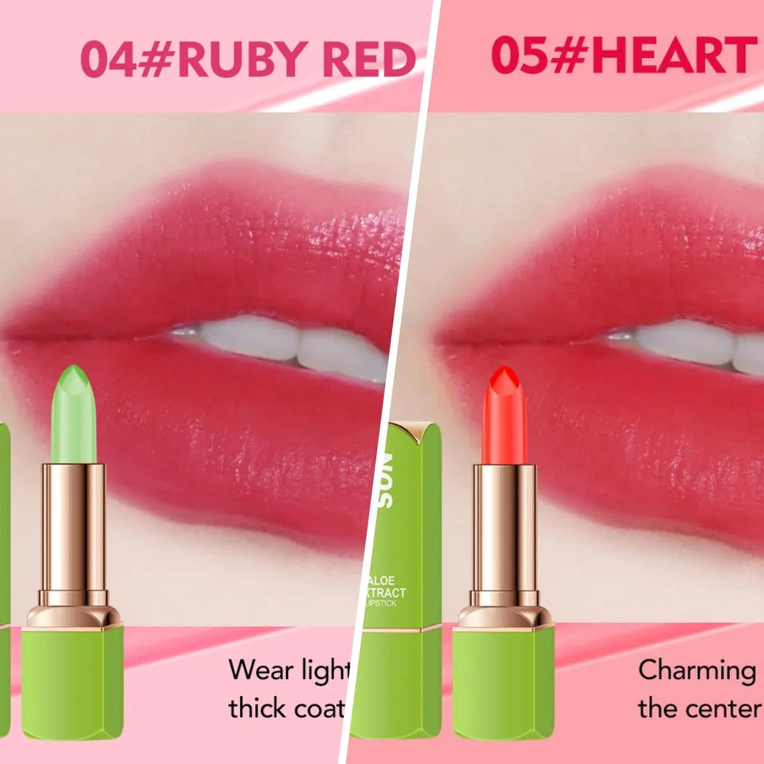 Aloe Vera Lipstick Color Changing – Hydrating PH Lip Balm Stick, Smudge-Resistant Long Wear, Moisturizing Natural Tint Lip Care