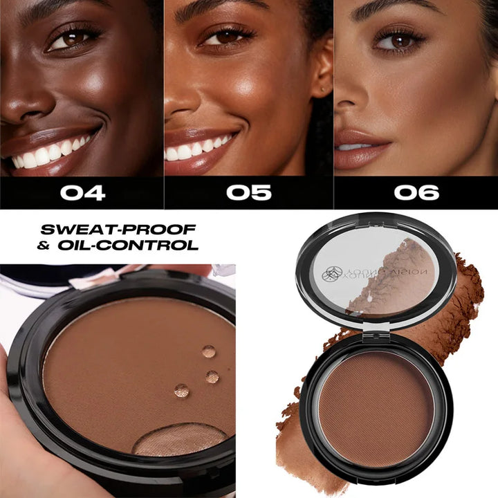 Professional Matte Contour Powder Palette - Long-Lasting Bronzer & Highlighter Makeup Kit for 3D Face Shaping,