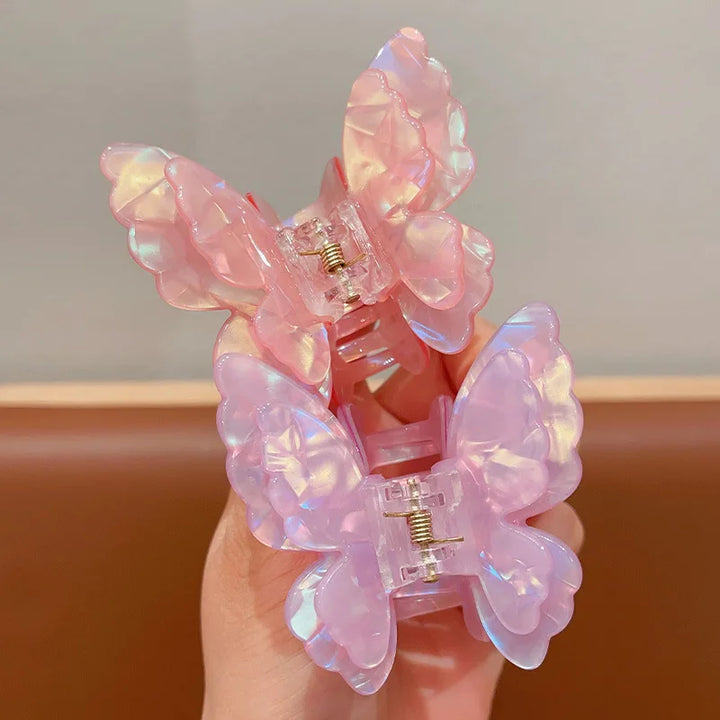 New Fairy Acetate Butterfly Claw Clip Female Elegant Colorful Bow Crab Shark Hair Clips Hairpins For Women Girl Hair Accessories