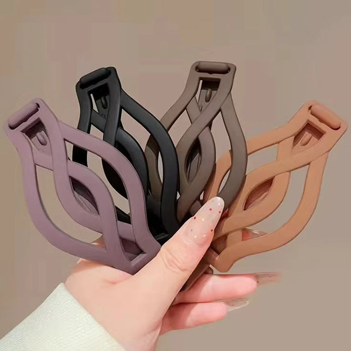 4PCS French Flat Round Hair Clips Vintage Twisted Non-Slip Buckle for Thick Thin Hair Women Girls