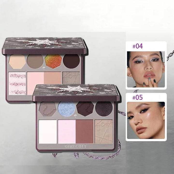Makeup Girlcult All In One Multifunctional Face Palette Blush Highlighter Contour & Bronzer Powder & Cream for Flawless Glow