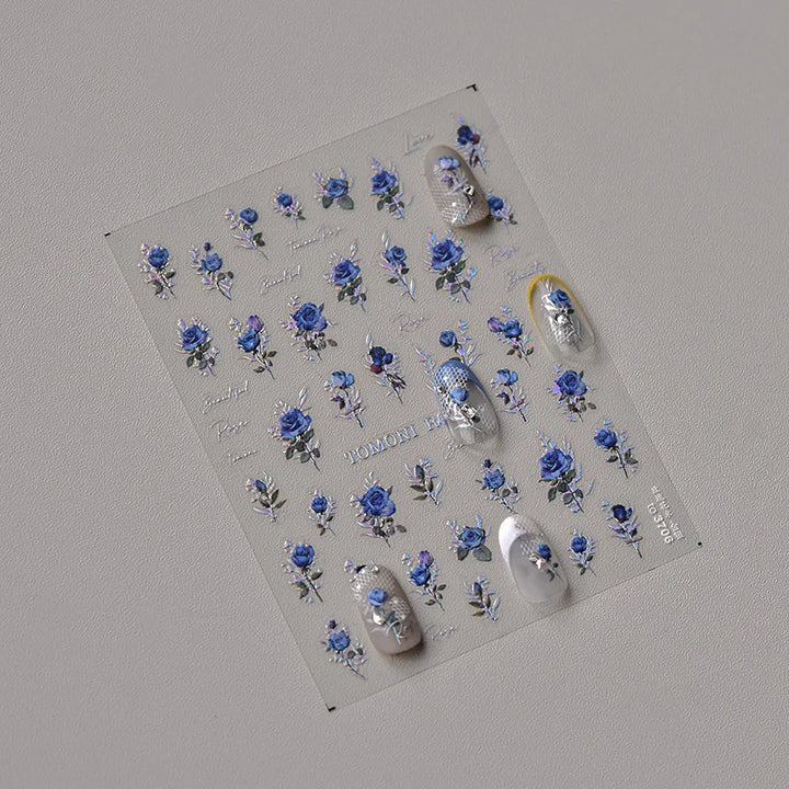 1pcs Dream Flower Window Shell Light Nail Art Stickers Japanese Flower Self Adhesive Stickers Press On Nails Decoration Decals