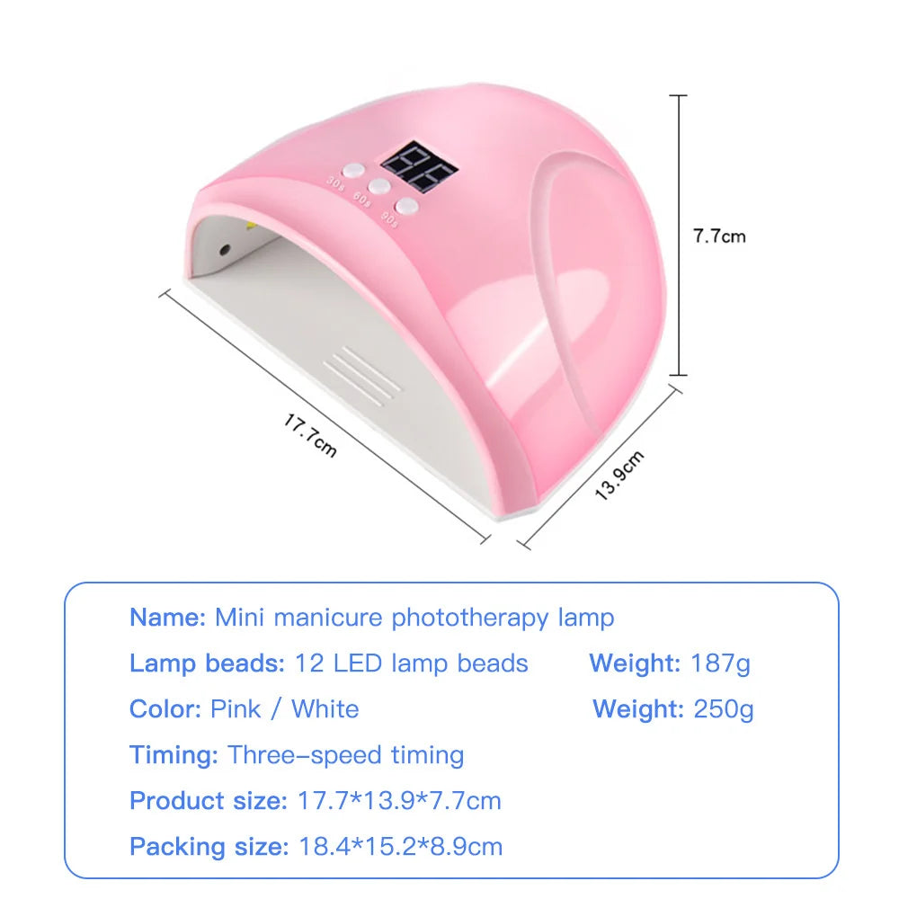 Usb Nail Phototherapy Machine 12 UV LED Light Curing 36W Infrared Sensor Nail Lamp Gel Polish Art Dryer Nail Art Manicure Tools