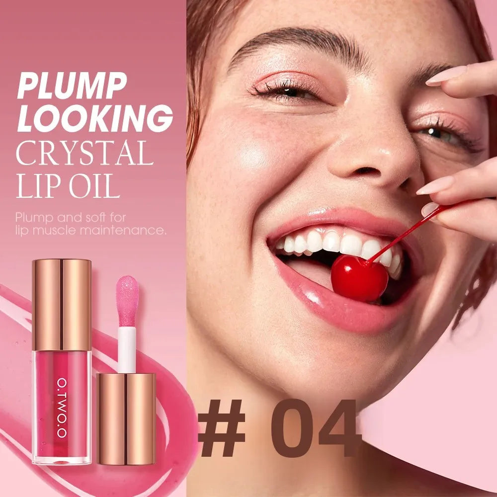 O.TWO.O Lip Oil Gloss Lip Plumper Makeup Moisturizing NonSticky Sexy Water Glossy Glitter Primer Tint Lip Balm Care Cosmetics