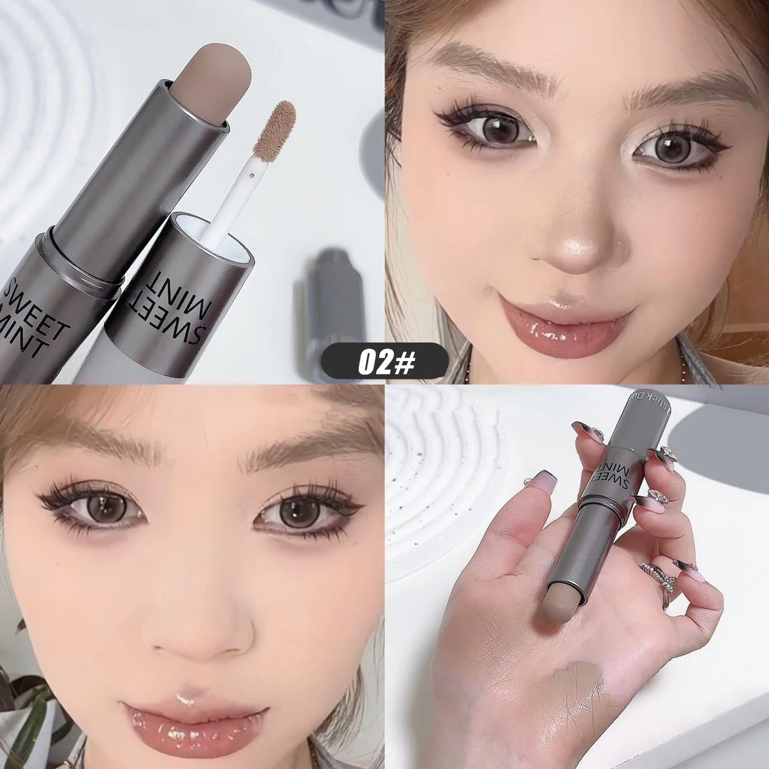 Dual-End Liquid Bronzer Stick Face Brightening Shaping Concealer Pencil 3D Long Lasting Corrector Nose Shadow Contouring Makeup