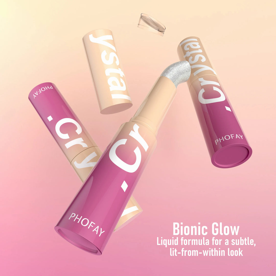PHOFAY Highlighter Stick - Dewy Finish, Contour & Blush 3-in-1, Natural Glow with Fine Shimmer, Affordable Makeup Stick