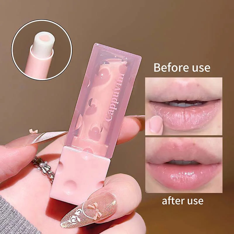 Cappuvini Cheese Lip Balm Long-Lasting Moisturizing Deep Moisturizing Non-Stick Repairing Anti-Wrinkle Anti-Cracking Lip Mask Lipstick Base
