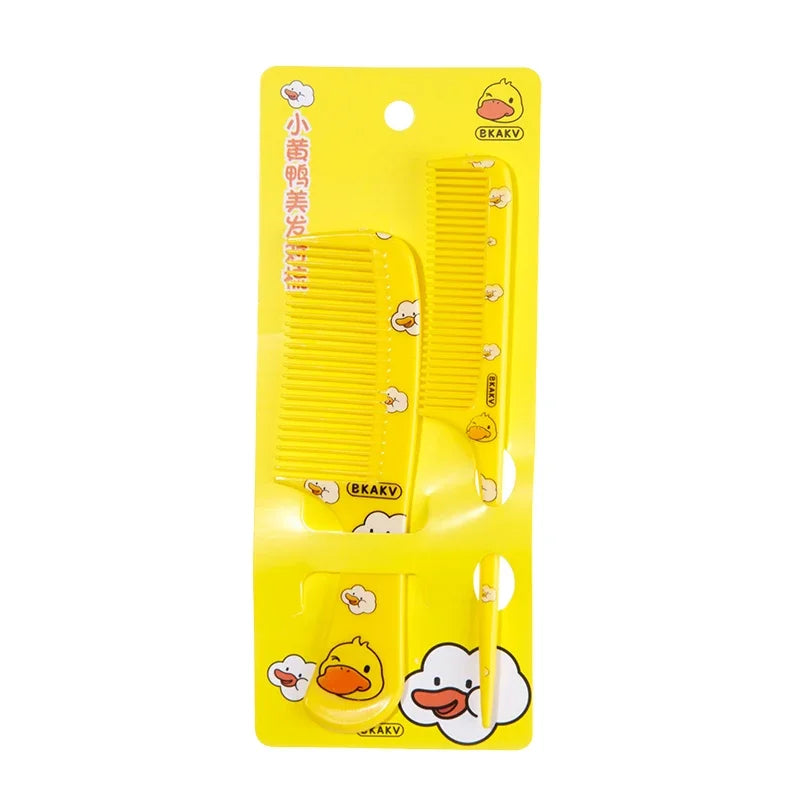 2pcs Cute Cartoon Animal Pattern Hair Comb Set, Fine Tooth Rat Tail Comb,  Baby Comb,Wide-Tooth Detangling Brush, Finishing Comb