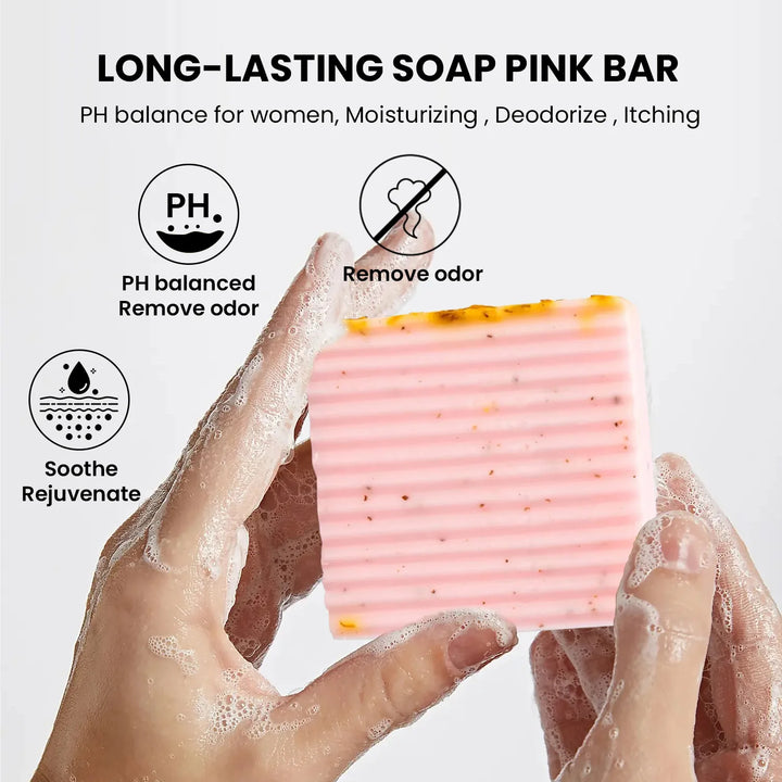 100g Yoni Soap for Cleansing Vaginal Care Ph Balance Strawberry Remove Odor Deep Female Private Parts Handmade Soap