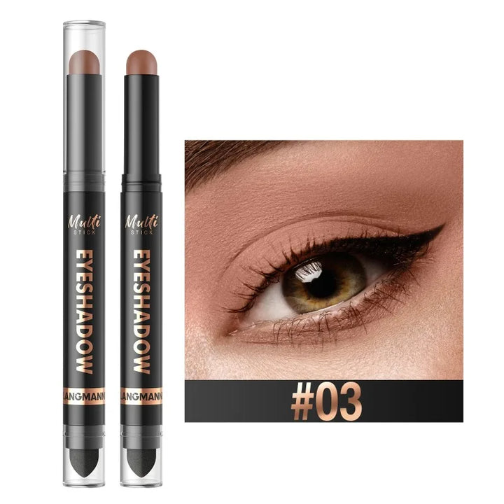16 Colors Double Head Eyeshadow Stick Pearlescent Shimmer Brown High Waterproof Cream Eyes Shadow Pencil Long-Lasting Eye Makeup