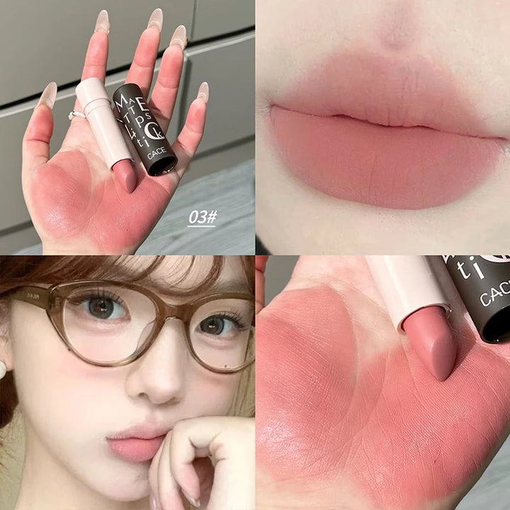 Vintage Party Velvet Matte Lipstick Rose Cream Silky Finish Long-Lasting Waterproof Full Coverage Nude Lip Tint Balm Make Up